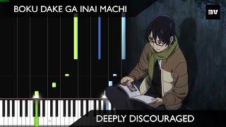 Boku dake ga Inai Machi  Deeply Discouraged Piano Cover TUTORIAL Ep 11 BGM [upl. by Sprung554]