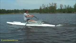 Rowing on a Stand Up Paddle surfboard SUP with the RowSurfer [upl. by Schoof]