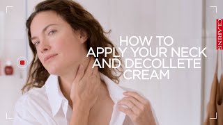 How to apply your neck and decollete cream  Clarins [upl. by Norej]