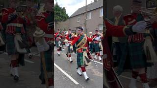 drummajor leads Band of the royalregimentofscotland march during 2024 Linlithgow Marches shorts [upl. by Nocaj]