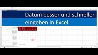 Datum besser und schneller in Excel eingeben mit Datepicker Excel Addin [upl. by Acinoev]