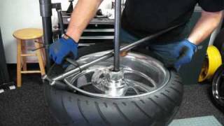 Changing a Wide Rear Tire with a NoMar Tire changer [upl. by Adniled]