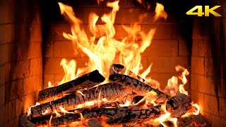 🔥 Relaxing Burning Fireplace Ambiance with Crackling Logs for a Cozy Christmas Ultra HD 4K [upl. by Lovich]