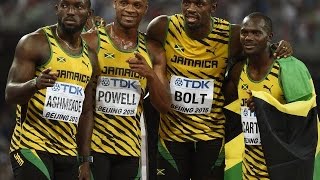 BOLT TAMBIÉN LE DIO EL 4X100 A JAMAICA  Mundial de atletismo Pekin 2015 [upl. by Lladnor]