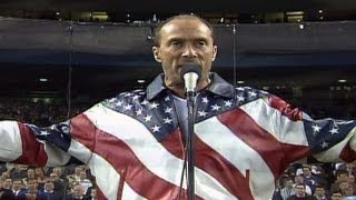 2001 WS Gm4 Lee Greenwood sings quotGod Bless the USAquot [upl. by Gustav53]