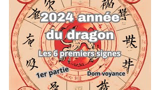 Astrologie chinoise 2024 année du dragon de bois les 6 premiers signes [upl. by Gnen]