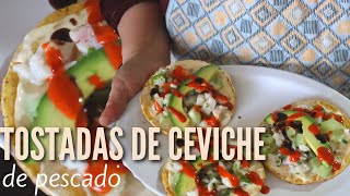 TOSTADAS DE CEVICHE DE PESCADO  RECETA FACIL [upl. by Ahcatan542]