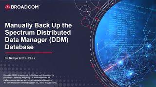 Manually Back Up the Spectrum Distributed Data Manager DDM Database [upl. by Autumn526]