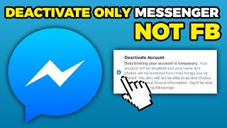 How To Deactivate Messenger Only Not Facebook 2024 [upl. by Nelad866]