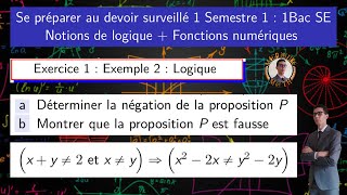 Logique — Négation dune proposition contraposée — Devoir de maths — 1BAC SE [upl. by Areemas134]