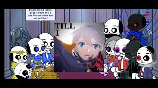 sans aus react to yln as kiana kaslana in honkai impact bunos video [upl. by Papotto]