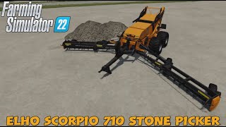 FS22 New Mod console ELHO Scorpio 710 Stone Picker  Mods in the spots  219 [upl. by Hamil]