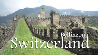 Picturesque medieval Castles of Bellinzona Glacier Express ZERMATT to BELLINZONA [upl. by Menides]