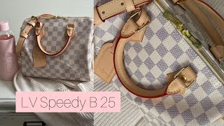 LV Speedy B 25 • Damier Azur • WIMB • what’s in my bag • Azur Collection [upl. by John]