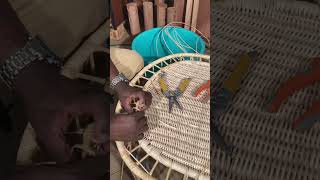 How rattan table weaving is done [upl. by Kcired628]