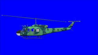 Bell205 UH1H 3D Model Helicopter Chroma Key Version [upl. by Crofton]