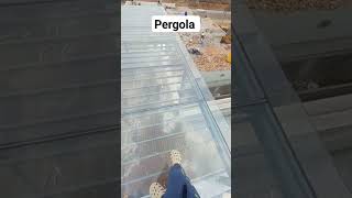 Roof Glass pergola toughened glass fitting frosted glass fitting glassfitting shortvideo viral [upl. by Eilasor]