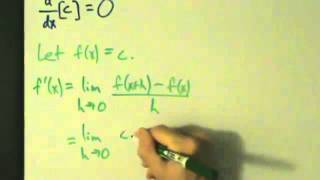 Calculus I  Derivative of a Constant is Zero  Proof and Two Examples [upl. by Alf714]