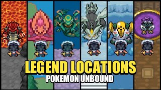 POKEMON UNBOUND 21  ALL LEGENDARY POKEMON LOCATIONS [upl. by Jennette]