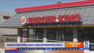 Burger King offering 1 million whoppers for 1 for limitedtime [upl. by Ydal]