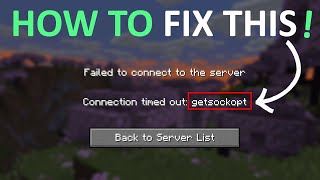 How To Fix Minecraft Error Getsockopt 2024 [upl. by Racklin]