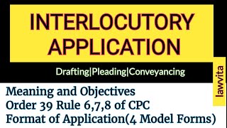 INTERLOCUTORY APPLICATION lecture with notes Drafting Pleading Conveyancing Lawvita lecture [upl. by Leidba914]