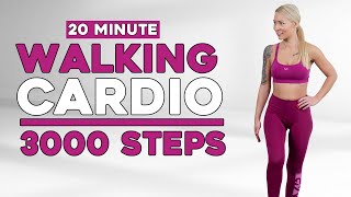 3000 steps in 20 min at home  Do it twice to get 6000 steps NO JUMPING walking workout [upl. by Anniroc]