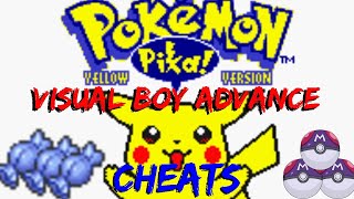 Pokemon Yellow Cheats  Visual Boy Advance  Action Replay 2021 [upl. by Millur]