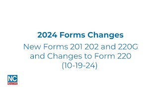 New Forms 201 202 and 220G and Changes to Form 220 October 2024 [upl. by Sillihp]