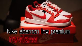 รีวิว รองเท้า รุ่นน้อง แพนด้า nike Ebernon low premium [upl. by Ellehsyt]