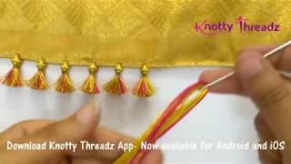 How to make Baby Kuchu Design using 2 colours  Double Colour Saree Tassels  wwwknottythreadzcom [upl. by Nilrah]