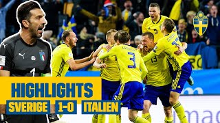 PLAYOFF TILL VM 2018 MOT ITALIEN  Highlights  Sverige  Italien 10 [upl. by Mcclees]