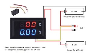 DC 100V 10A Voltmeter Ammeter Blue  Red LED Amp Dual Digital Volt MeterA meter [upl. by Adnauqahs913]