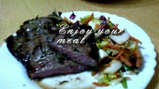 Bistecca ai ferri con insalata mista Grilled steak with mixed salad [upl. by Yearwood505]