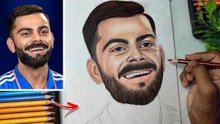 Virat Kohli Drawing How to draw Virat Kohli Step by step Tutorial [upl. by Mose]