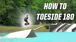 HOW TO  TOE SIDE 180  WAKEBOARDING  TOESIDE [upl. by Beitris]