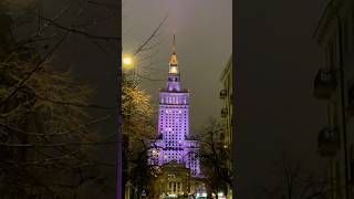 Beautiful Warsaw on a cold chilly night shorts short shortsvideo ytshorts warsaw travel [upl. by Eiramik208]