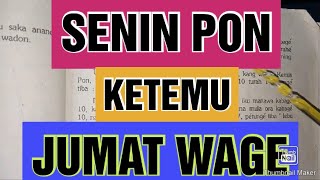 WETON JODOH SENIN PON DAN JUMAT WAGE [upl. by Gnart615]