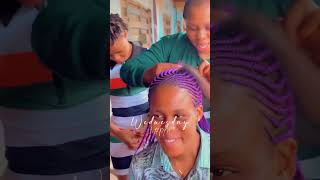 Purple nd white hair style goviral howtomakeabraid hairstyles goviral [upl. by Tonye]