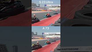 SAMSUNG S23 Ultra vs A73 Shooting a KARTING Race in DUBAI KARTDROOM مقارنة سامسونج karting racing [upl. by Atneuqal]