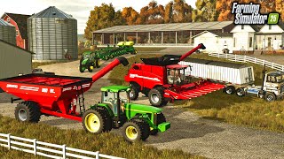 HARVEST PREP NEW GRAIN CART MAKING HAY amp FEEDING LIVESTOCK IOWA ROLEPLAY  FS25 [upl. by Laenahtan]