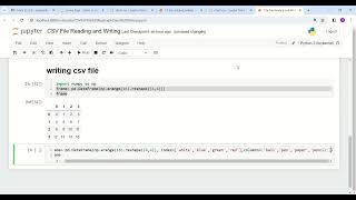 1 1 CSV File Reading and Writing Jupyter Notebook [upl. by Eioj]