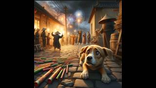 A dog scared by the sound of firecrackers 🙂 Shorts [upl. by Normac]