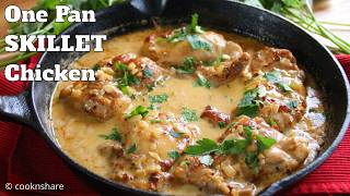 Easy One Skillet Chicken Thighs  30 Minute Midweek Special [upl. by Anahsak612]