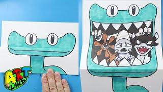 How to Draw a Rainbow Friends Cyan Surprise Fold [upl. by Wildee]