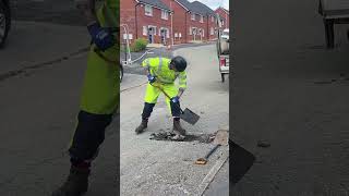 Pothole Repair in Blackburn with Darwen satisfying repairing road [upl. by Sayres]