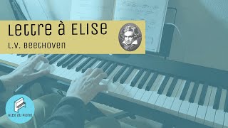 Lettre à Elise  LW Beethoven Leçon 10  Piano 1ère année [upl. by Kiel]