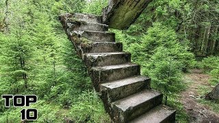 Top 10 Mysterious Staircases In The Woods [upl. by Yeleak]