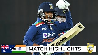 India end Aussies worldrecord ODI streak in thriller  Third ODI  Australia v India 2021 [upl. by Adnilasor]