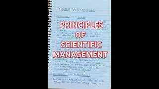 ll Principles Of Scientific Management ll shorts ytshorts [upl. by Arihat754]